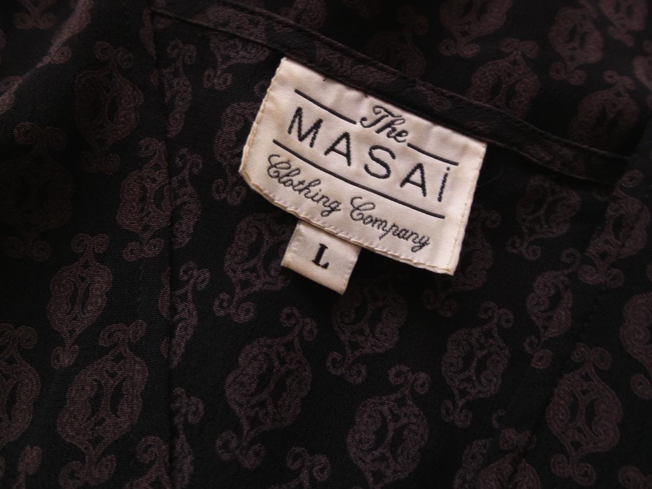 The Masai Stl L Rutor V-ringning Tunika blus ärm 3/4 Material Viskos 100%