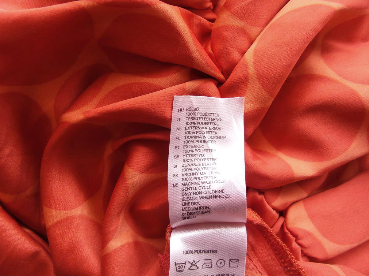 H&m Stl 38 Färg Orange V-ringning Skal Klänning Ärmlös Knälängd