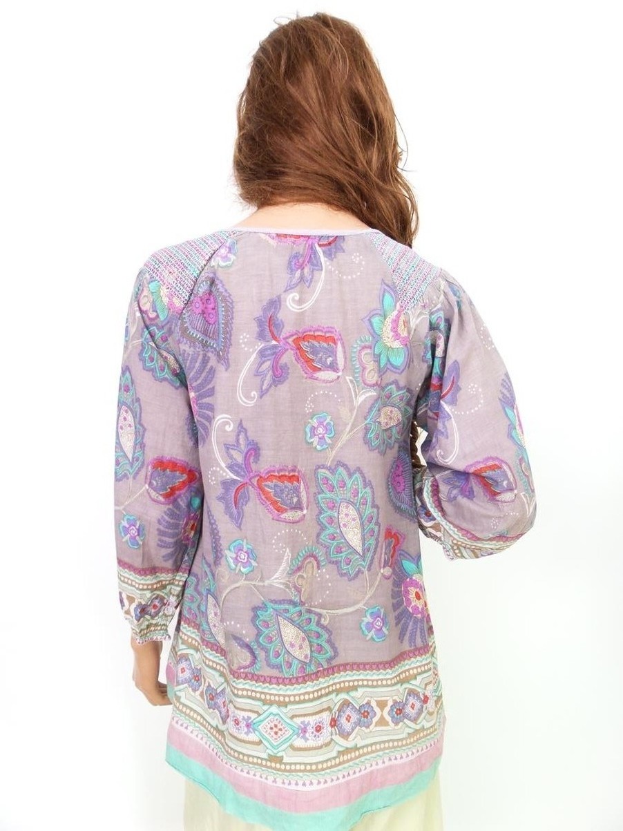 Saint tropez Stl M Paisley Båtringning Blus ärm 3/4 Material Bomull 100%