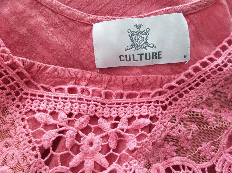 Culture Stl M V-ringning Utställd Klänning Ärmlös Midi Material Bomull 100%