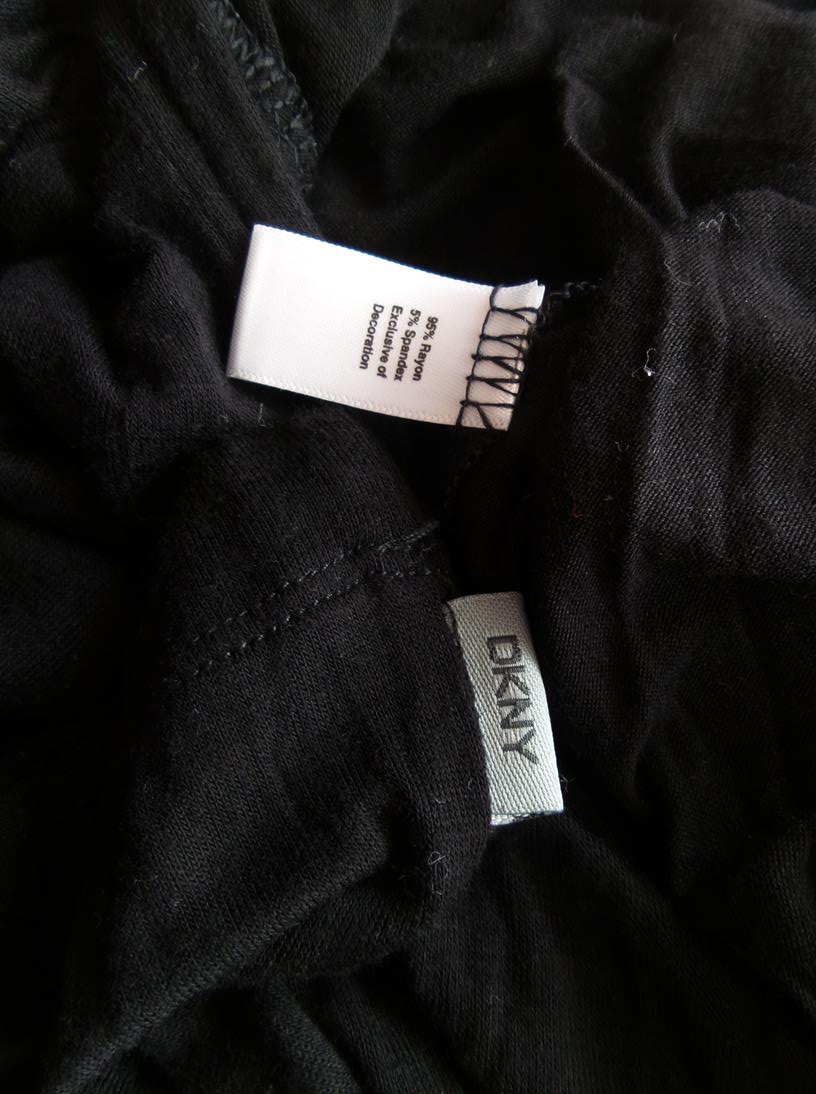 Dkny Stl M Färg Svart U-ringning Blus Långärmad Material Rayon