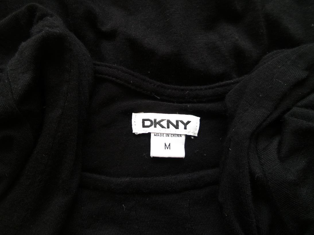 Dkny Stl M Färg Svart U-ringning Blus Långärmad Material Rayon