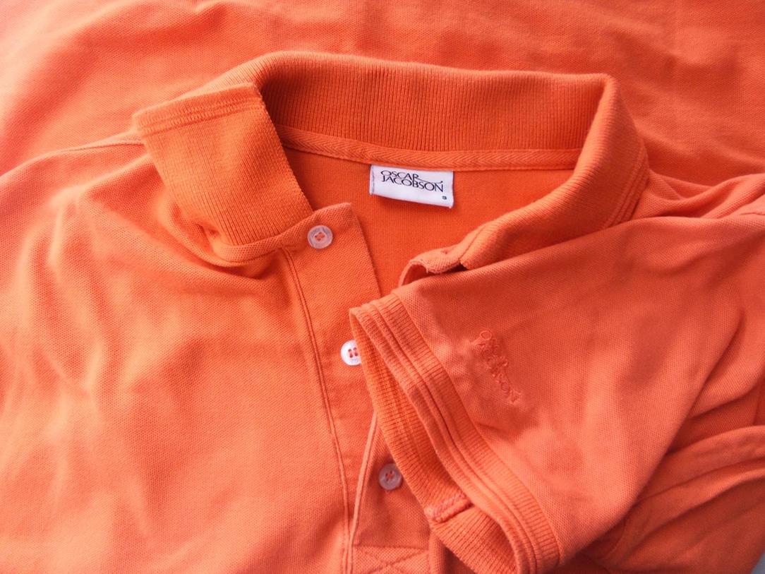 Oscar Jacobson Stl S Färg Orange Krage Herr Polo Kortärmad Material Bomull 100%