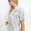 Gerry weber Stl 36 Färg Vit Krage Knäppt Skjort Blus Kortärmad Material Bomull