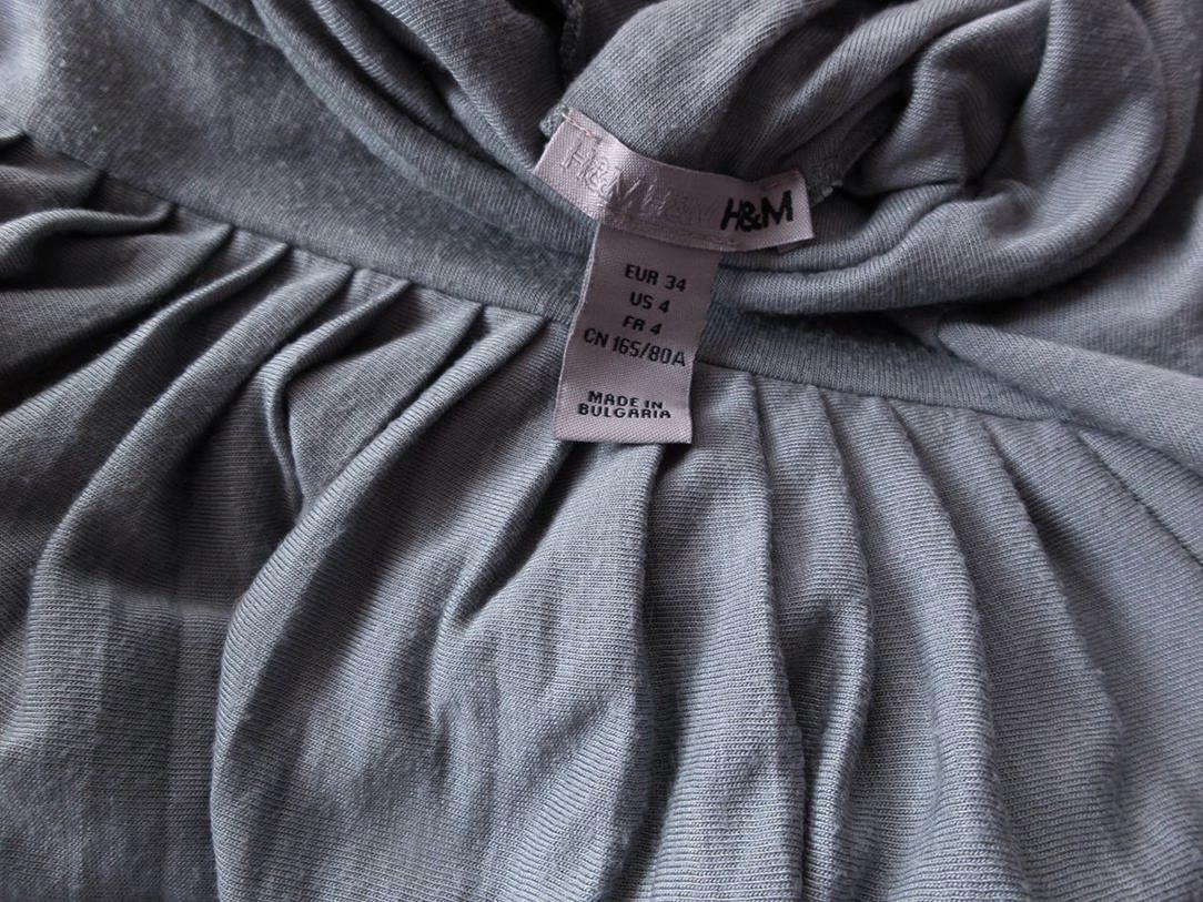 H&m Stl 34 Färg Grå Rullekrage Tunika blus Långärmad