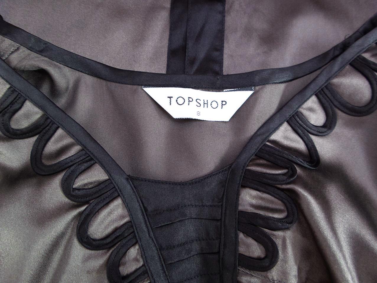 Topshop Stl 8 (36) Kvadratisk urringning A-linje Klänning Ärmlös Midi