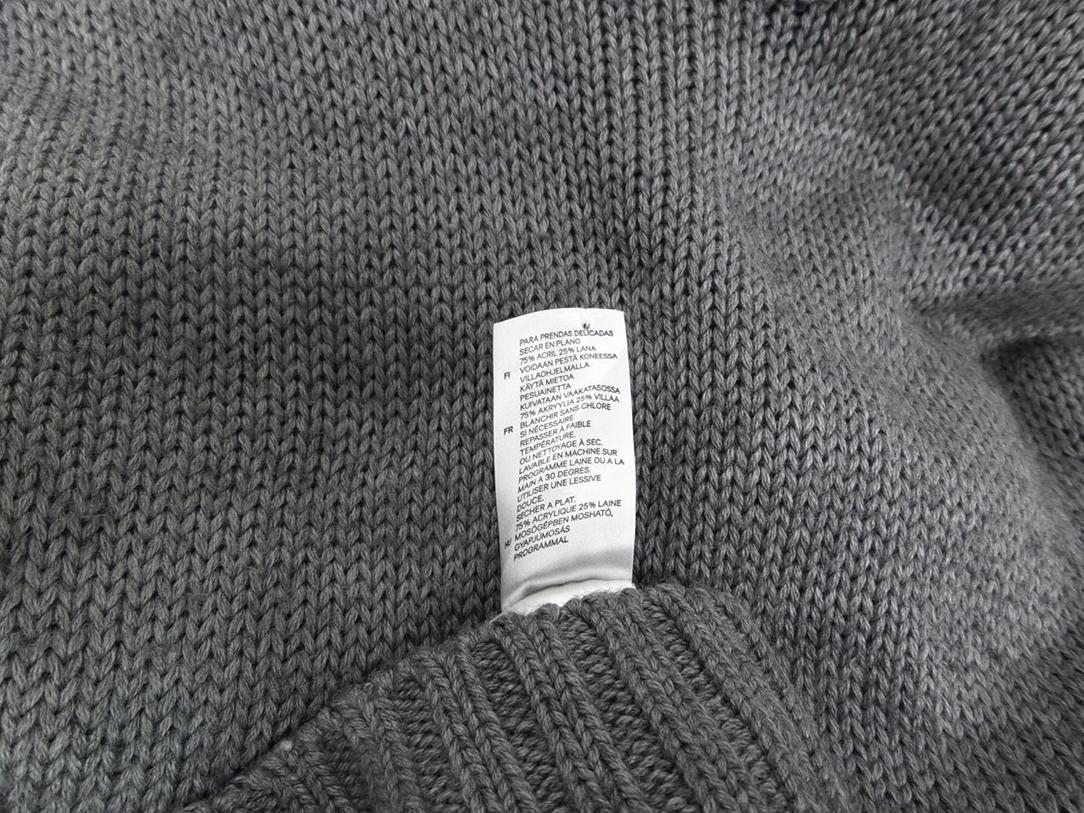 H&m Stl L Färg Grå Draperad Stickad Klänning Kortärmad Knälängd Material Akryl