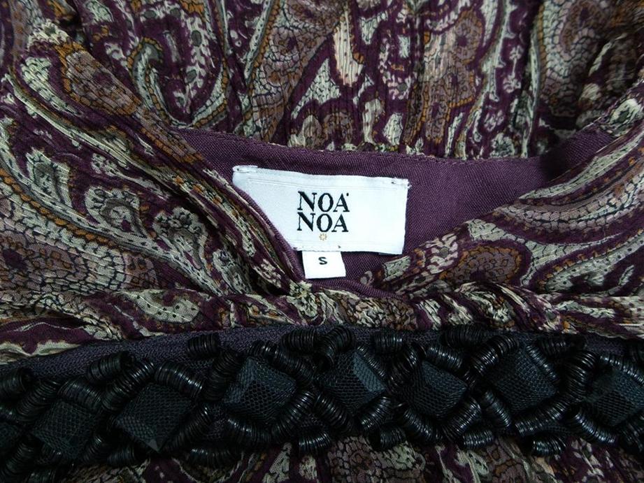 Noa noa Stl S Paisley V-ringning Blus Långärmad