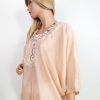 Saint tropez Stl M/L Färg Orange Rund urringning Blus ärm 3/4