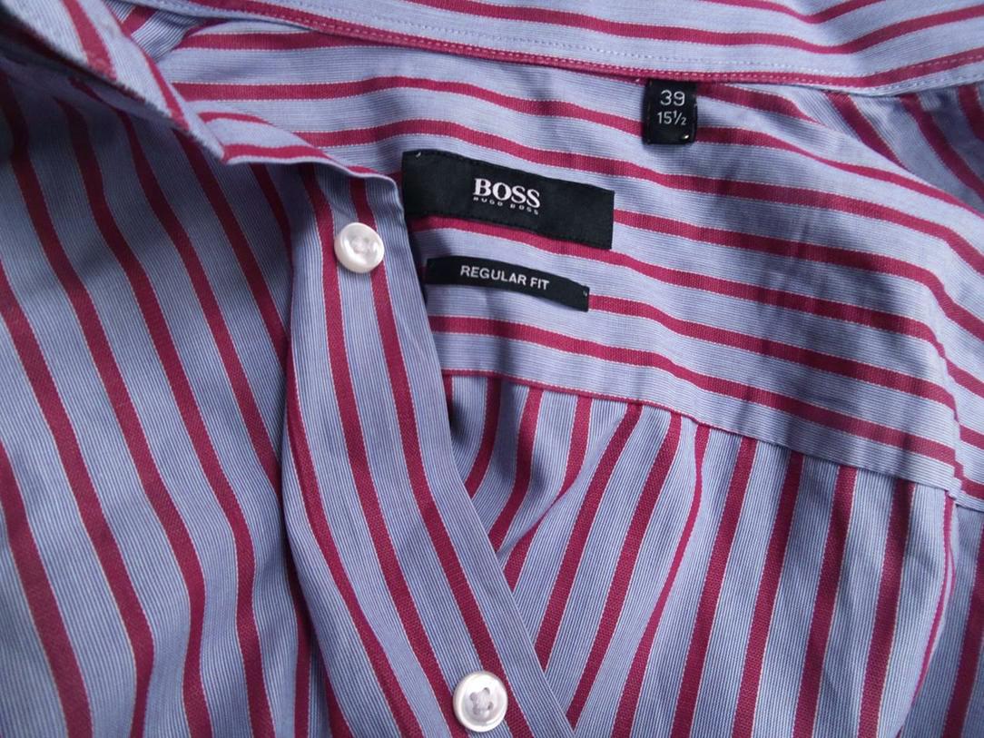 Hugo Boss Stl 39 Krage Herr Skjorta, elegant Långärmad Material Bomull 100%