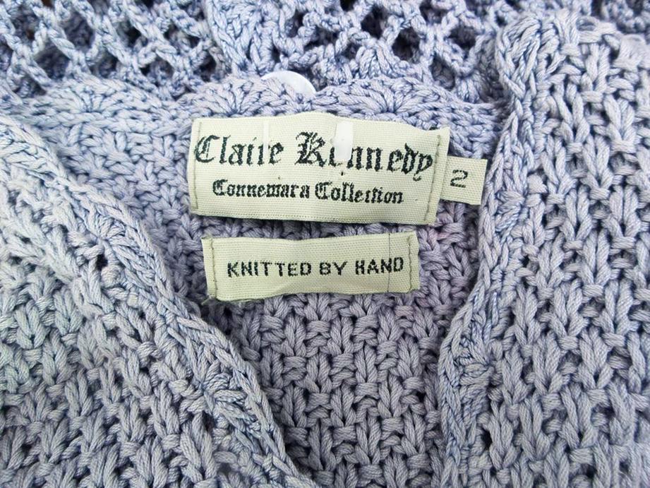 Claire Kennedy Stl 2 ( 38) V-ringning Lång knäppt kofta Långärmad Material Rayon Öppet stickat