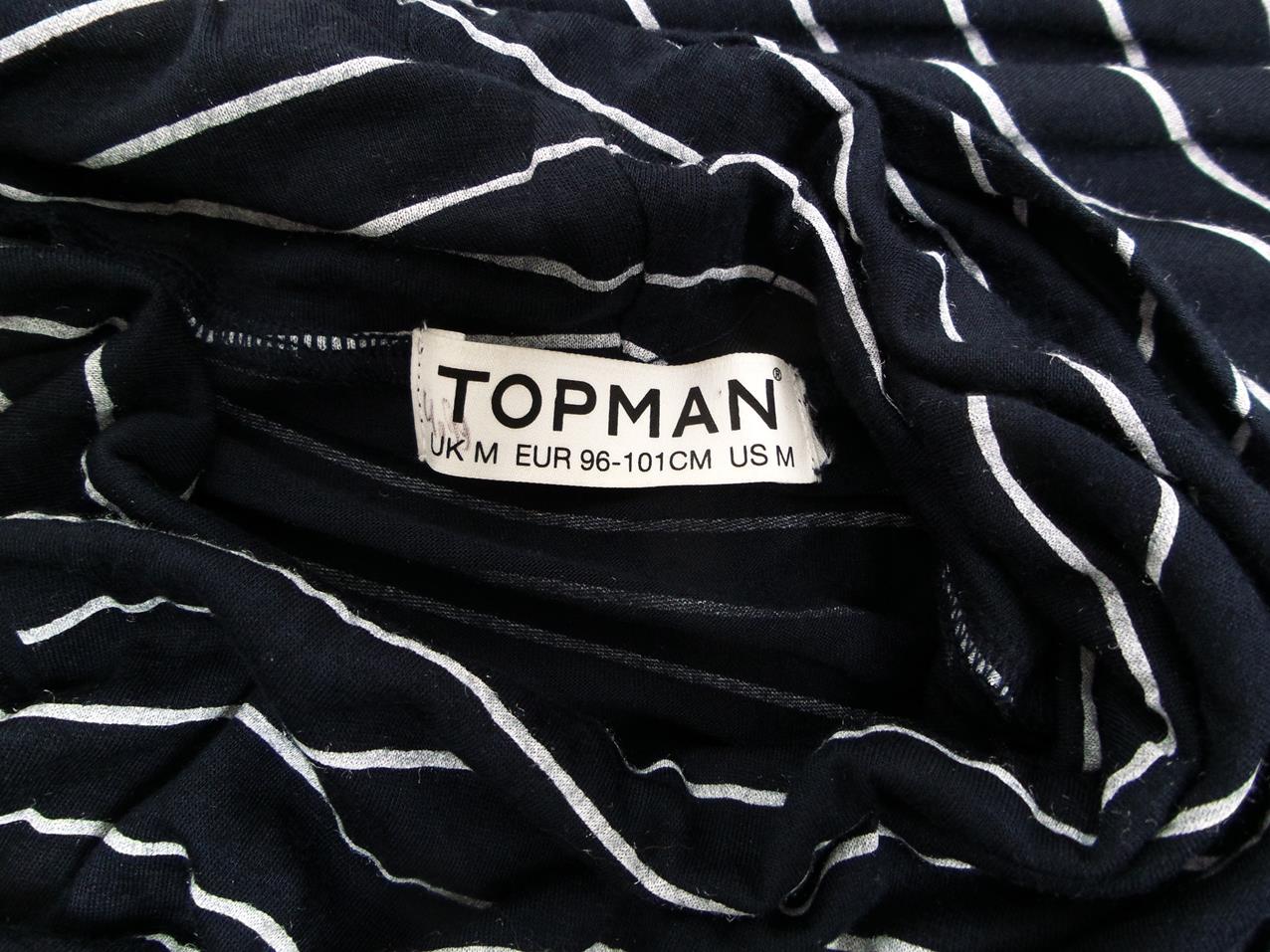 Topman Stl M Ränder Draperad Tunika blus Kortärmad Material Modal