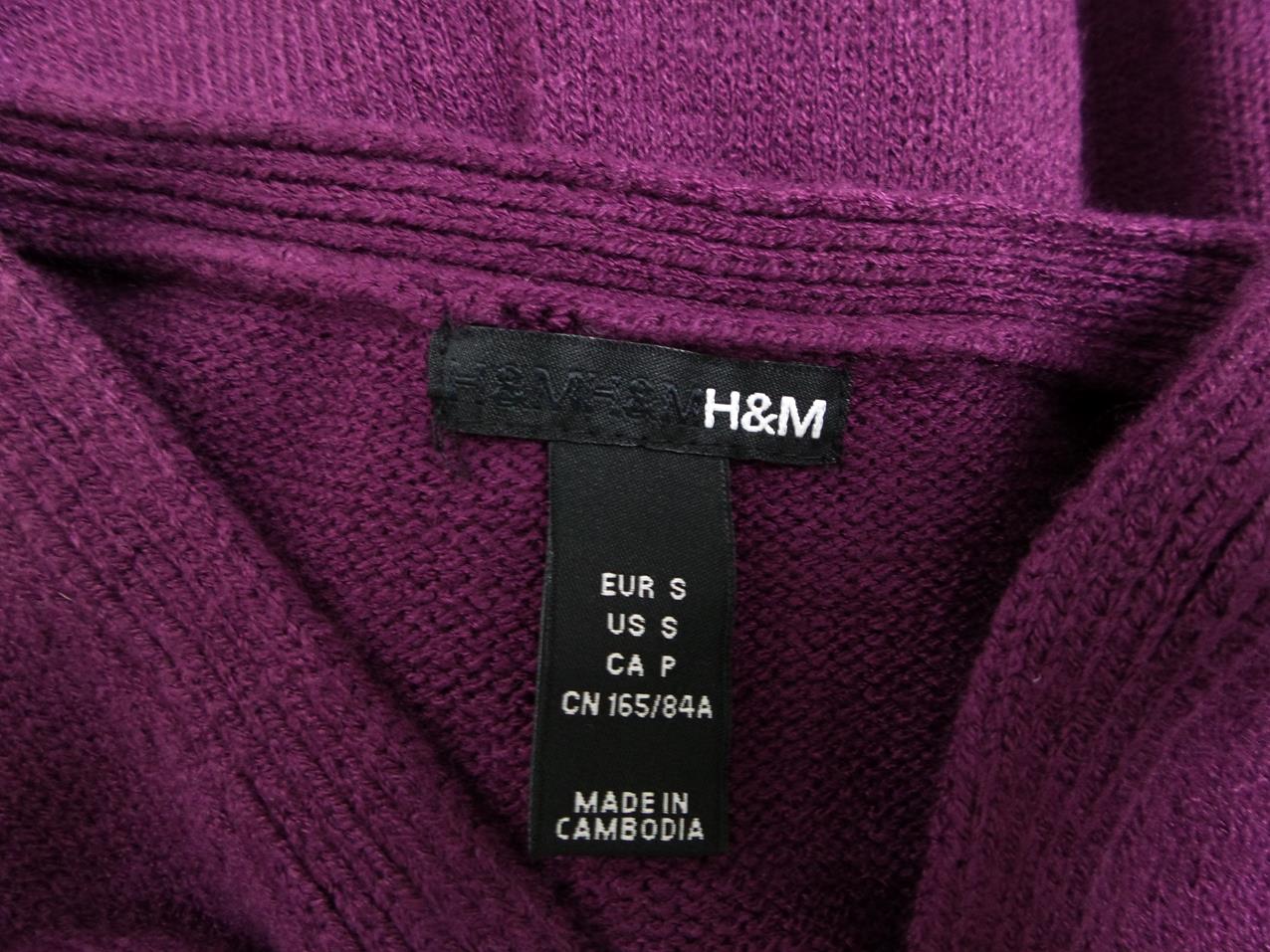 H&m Stl S V-ringning Knäppt kofta ärm 3/4 Finstickat