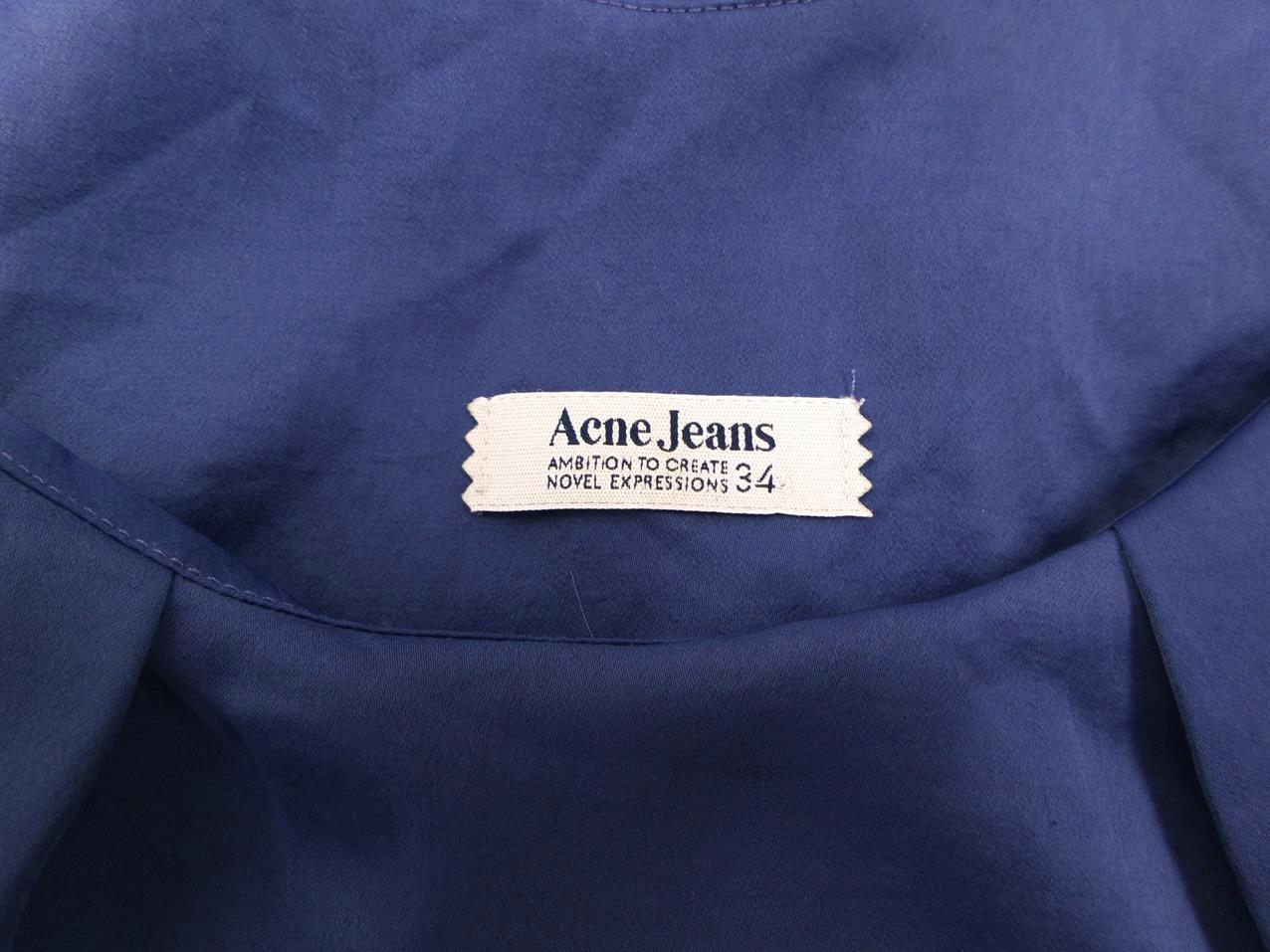 ACNE JEANS Stl 34 Rund urringning Blus Ärmlös