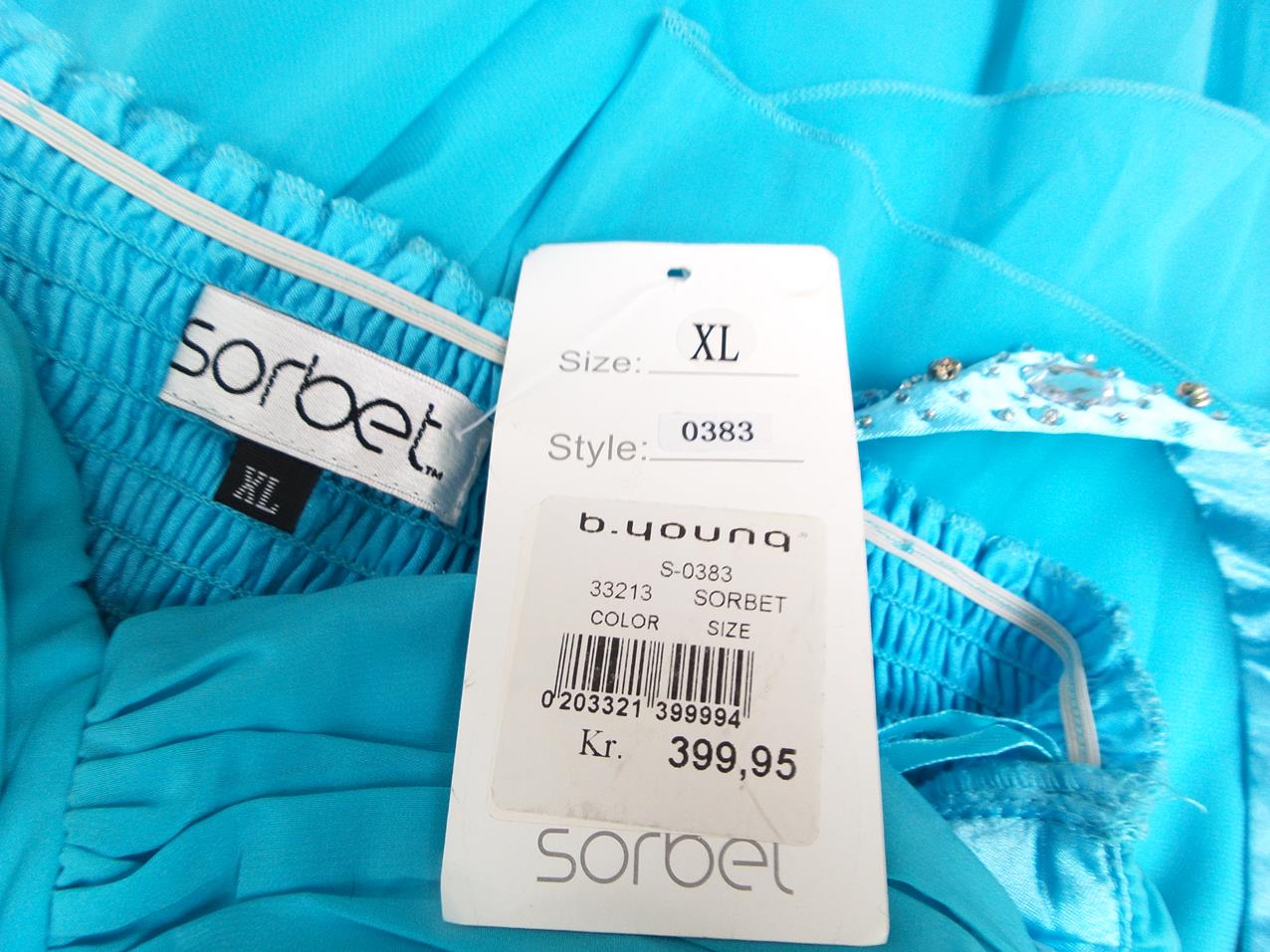 Sorbet Stl XL Färg Blå Hjärtformad Balklänning Afton Klänning Ärmlös Kort