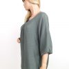 Ofelia Stl L Rund urringning Tunika blus ärm 3/4