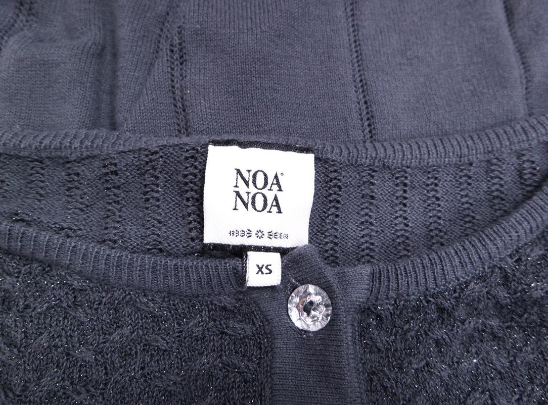 Noa noa Stl XS Rund urringning Knäppt kofta ärm 3/4 Material Bomull 100% Öppet stickat