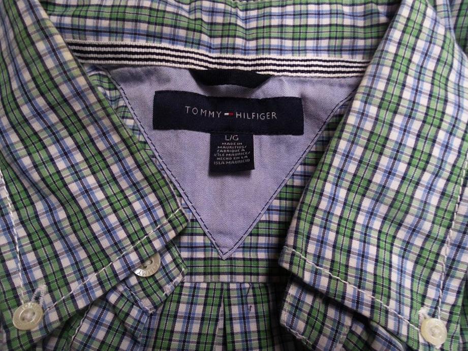 Tommy hilfiger Stl L / G Krage Herr skjorta, casual Kortärmad Material Bomull 100%