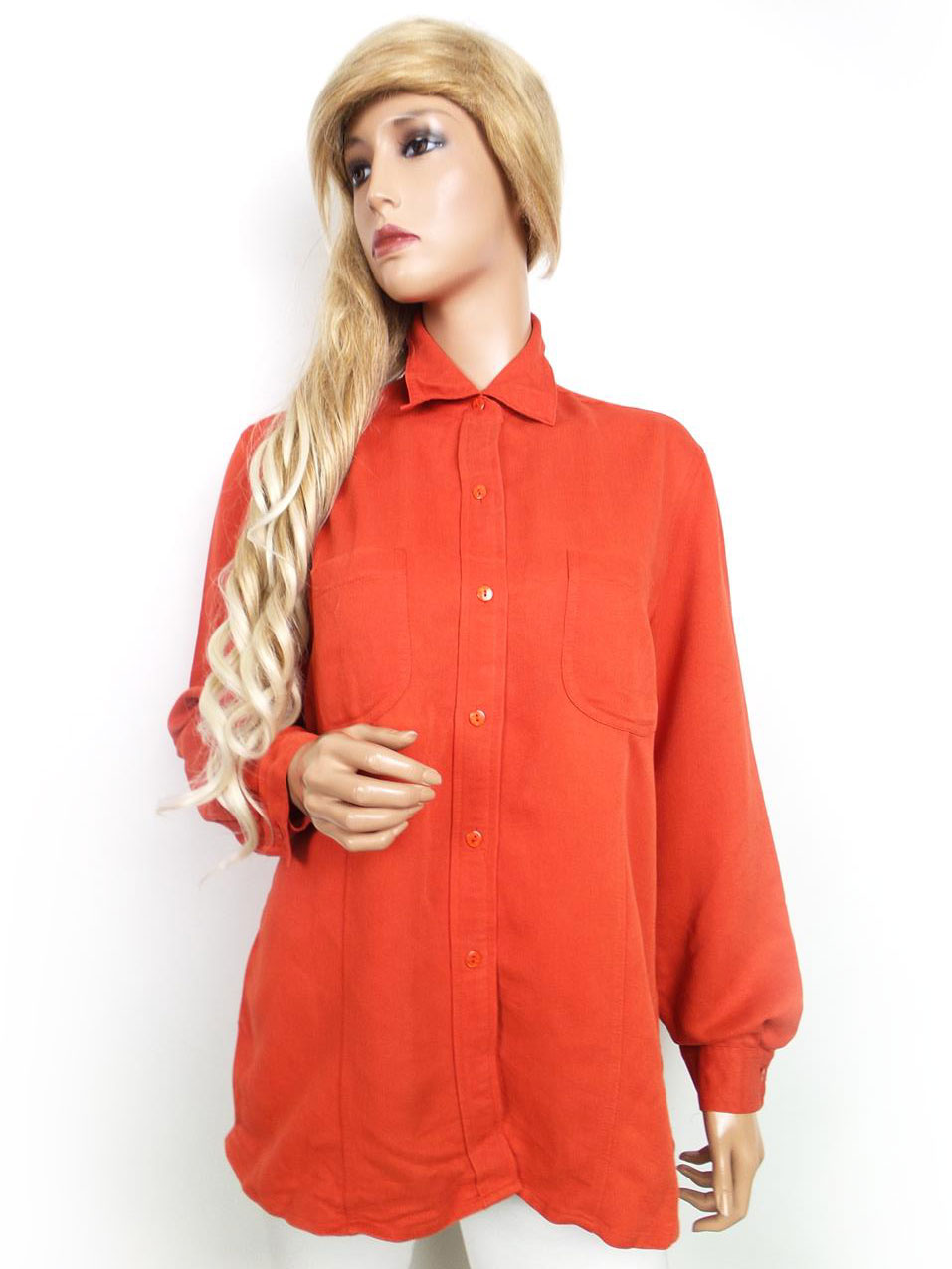 Dorothy perkins Stl 40 Färg Orange Krage Knäppt Skjort Blus Långärmad Material Viskos