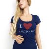 Twin set Simona Barbieri Stl S Färg Marinblå Rund urringning T-shirt Kortärmad Material Bomull