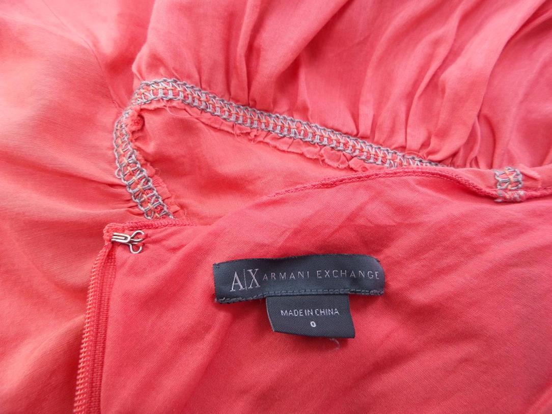 AX Armani Exchange Stl XS Färg Orange Halter Sommar Klänning Ärmlös Knälängd Material Siden