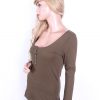 Maison scotch Stl S Färg Khaki U-ringning Popover Tunika Blus Långärmad Material Bomull