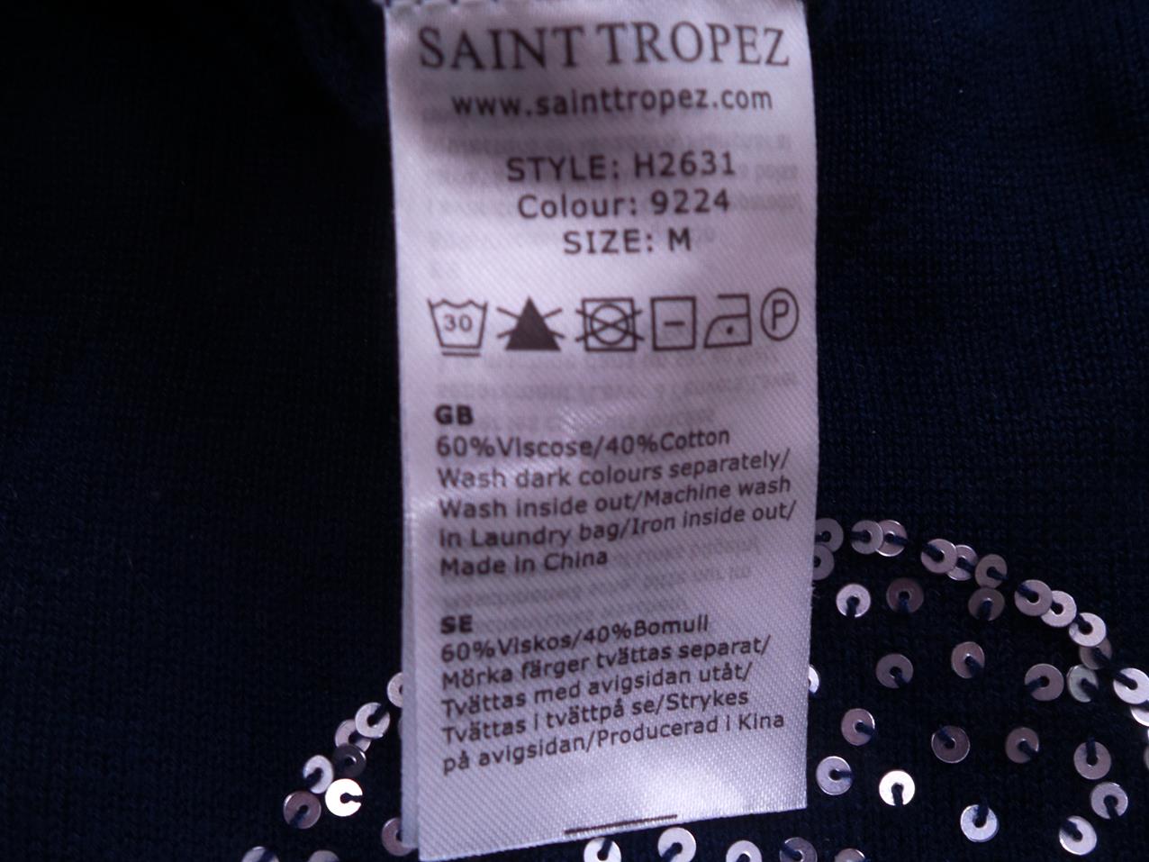 Saint tropez Stl M Färg Marinblå Rund urringning Tröja Långärmad Material Viskos Finstickat