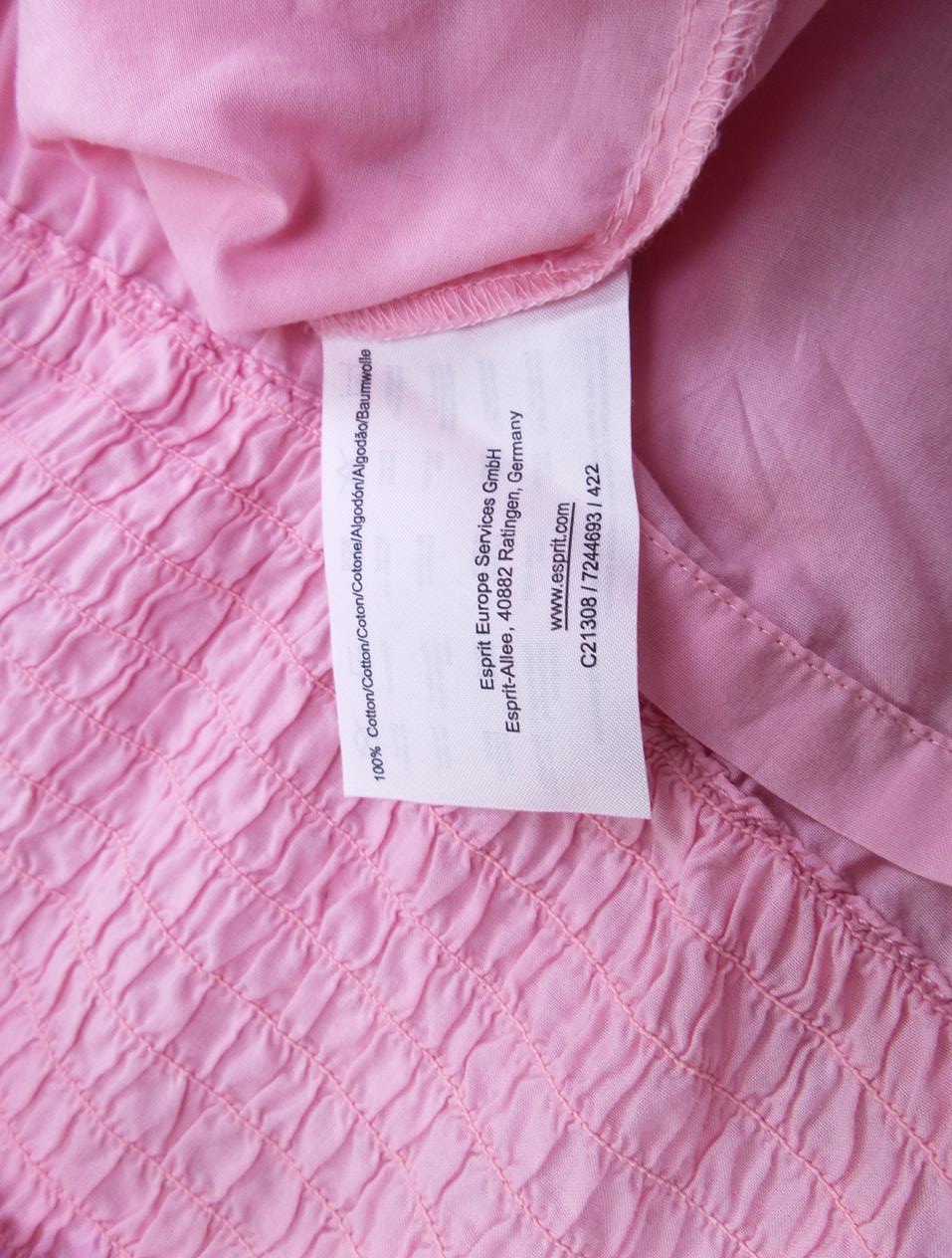 Esprit Stl S Färg Pudrig Rosa Axelbandslös Tunika blus ärm 3/4 Material Bomull