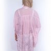 Rützou Stl XXXL Färg Pudrig Rosa Split Crew Neck Popover Tunika Blus Kortärmad