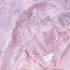 Rützou Stl XXXL Färg Pudrig Rosa Split Crew Neck Popover Tunika Blus Kortärmad