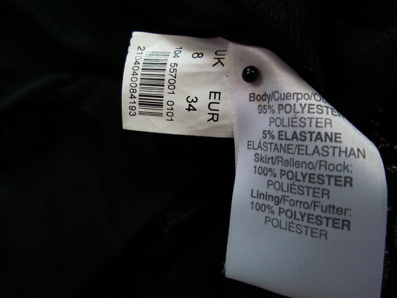 River island Stl 34 Färg Svart V-ringning A-linje Klänning Ärmlös Knälängd