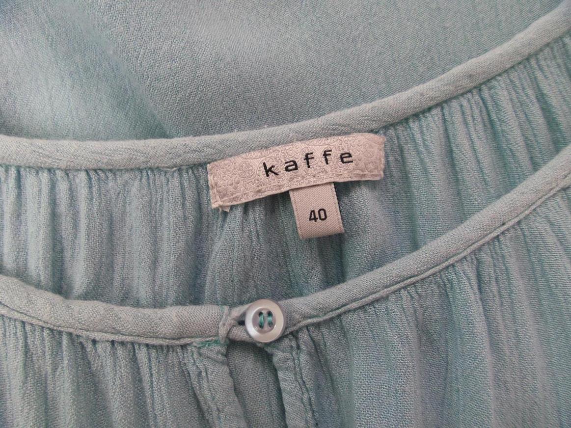 Kaffe Stl 40 Färg Blå Rund urringning Tunika blus ärm 3/4 Material Viskos