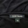 River island Stl 36 Färg Svart Rund urringning Penn Klänning Kortärmad Material Viskos