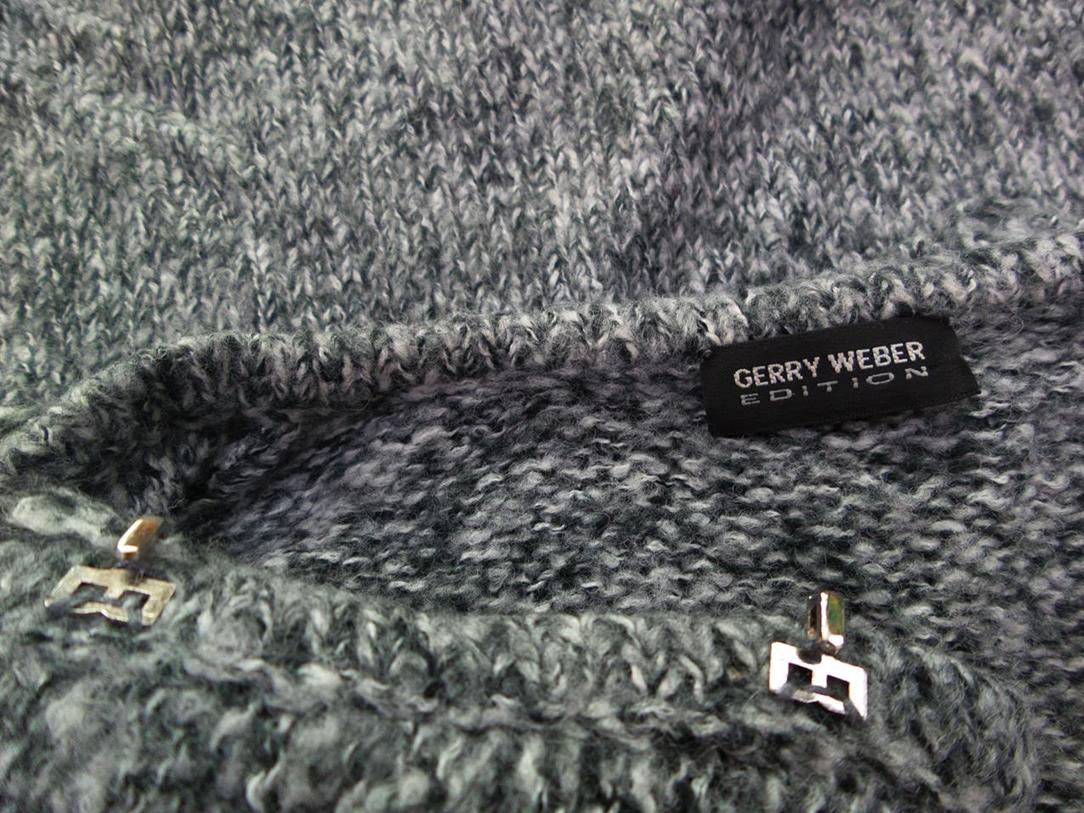 Gerry weber Stl 38 Färg Grå V-ringning Lång öppen kofta Långärmad Material Ull Finstickat