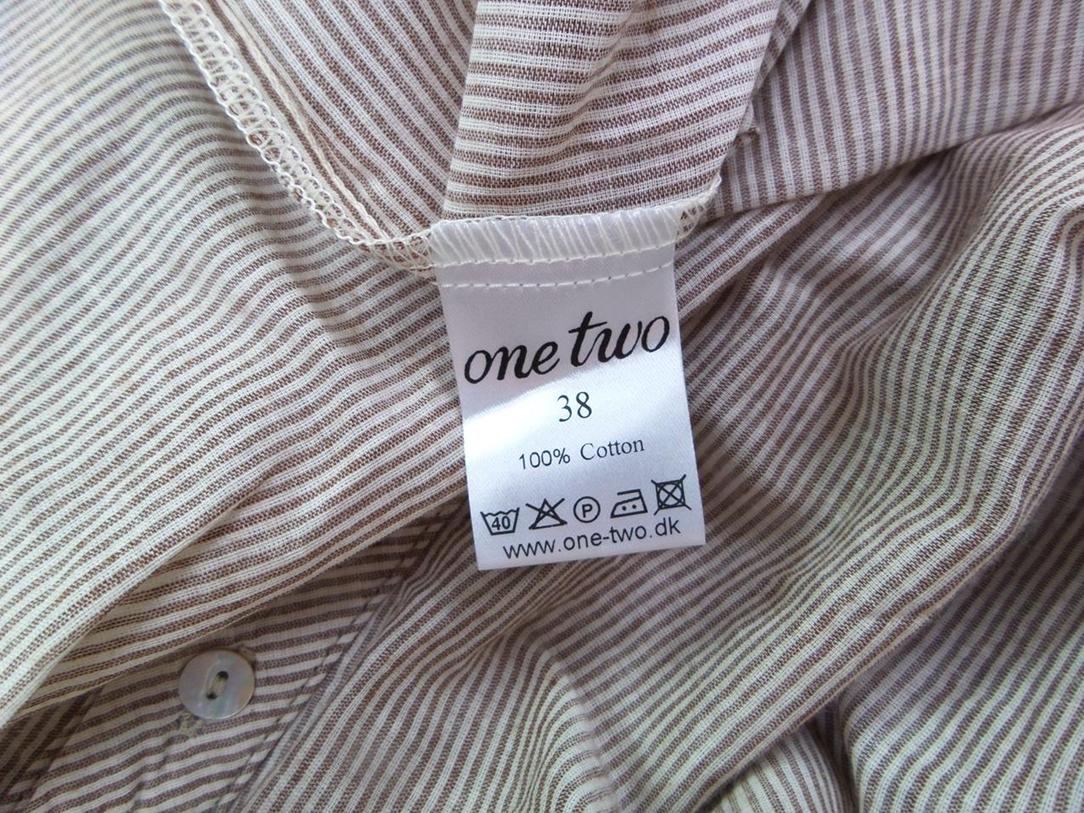 One two Stl 38 Färg Beige Rund urringning Popover Tunika Blus Kortärmad Material Bomull