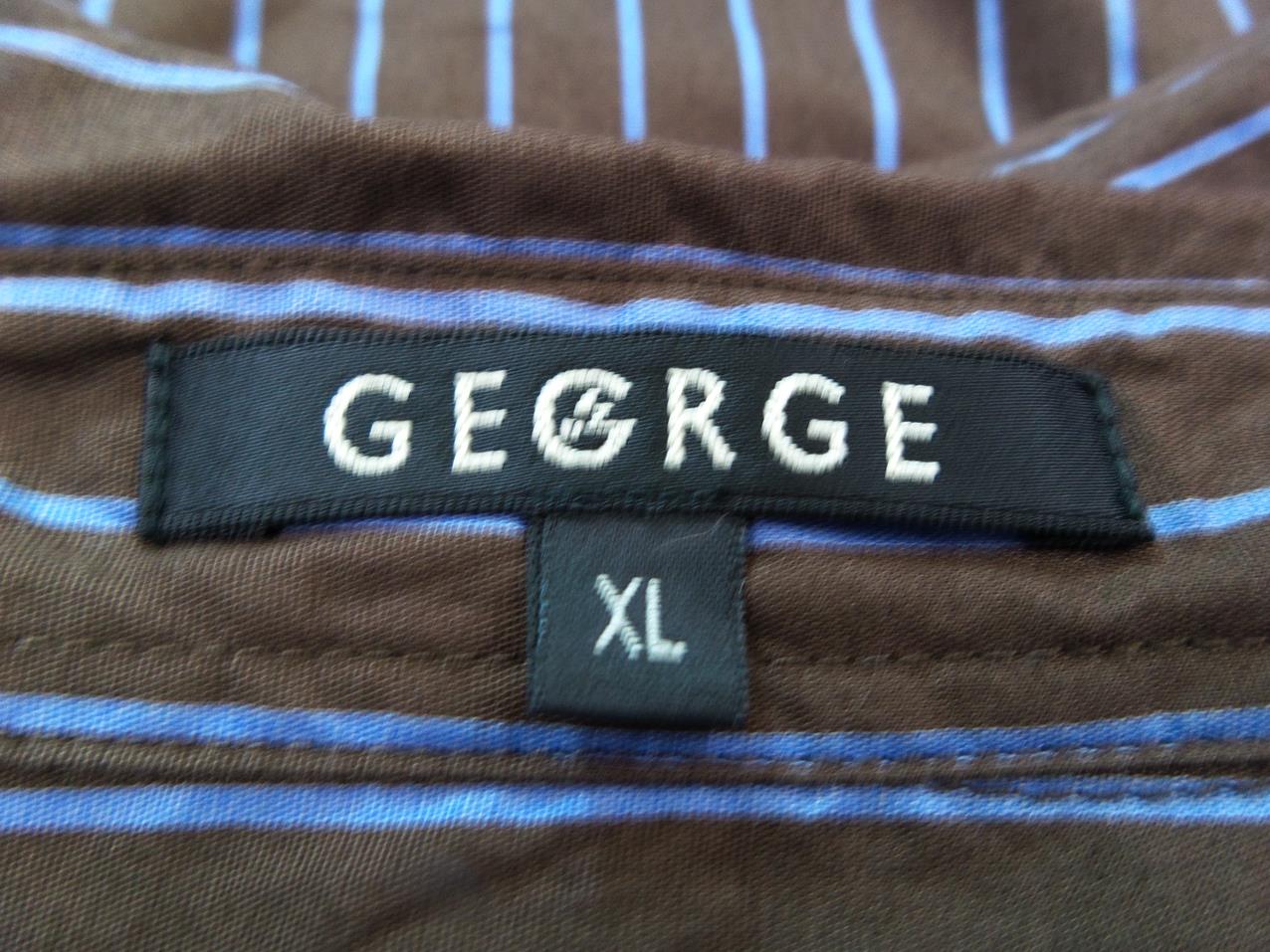 George Stl XL Färg Brun Krage Herr skjorta, casual Långärmad Material Bomull