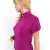 Bloom Trends Stl L Färg Fuchsia Mock turtle Blus Kortärmad Material Viskos