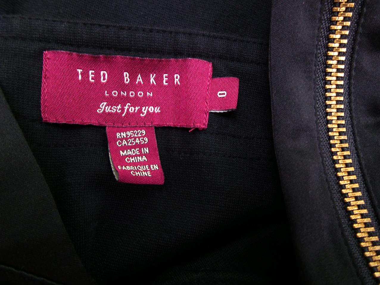 Ted Baker London Färg Svart V-ringning Penn Klänning Ärmlös Kort Material Viskos