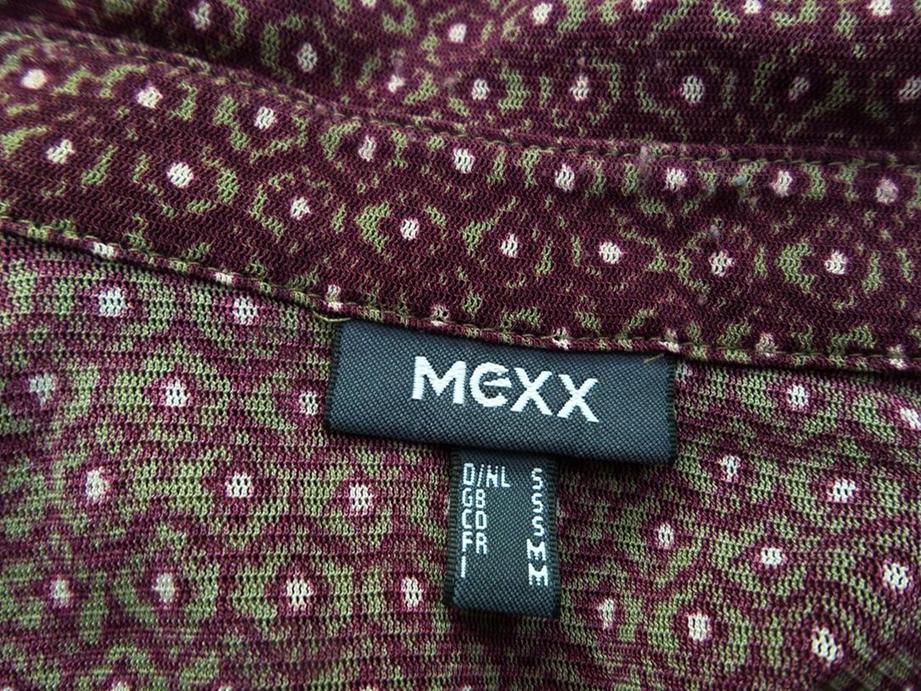 Mexx Stl S Färg Vinröd Krage Knäppt Skjort Blus Långärmad