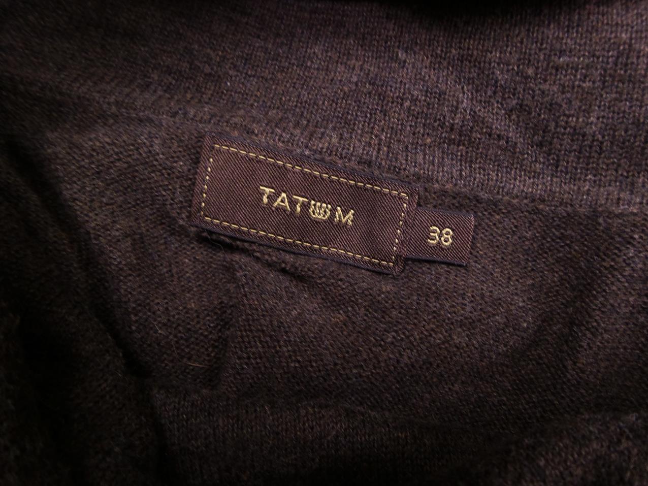 Tatuum Stl 38 Färg Brun Draperad Stickad Tunika Blus Långärmad Material Bomull