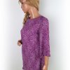 Margit brandt Stl 36 Färg Rosa Rund urringning Mini Klänning ärm 3/4 Kort Material Rayon