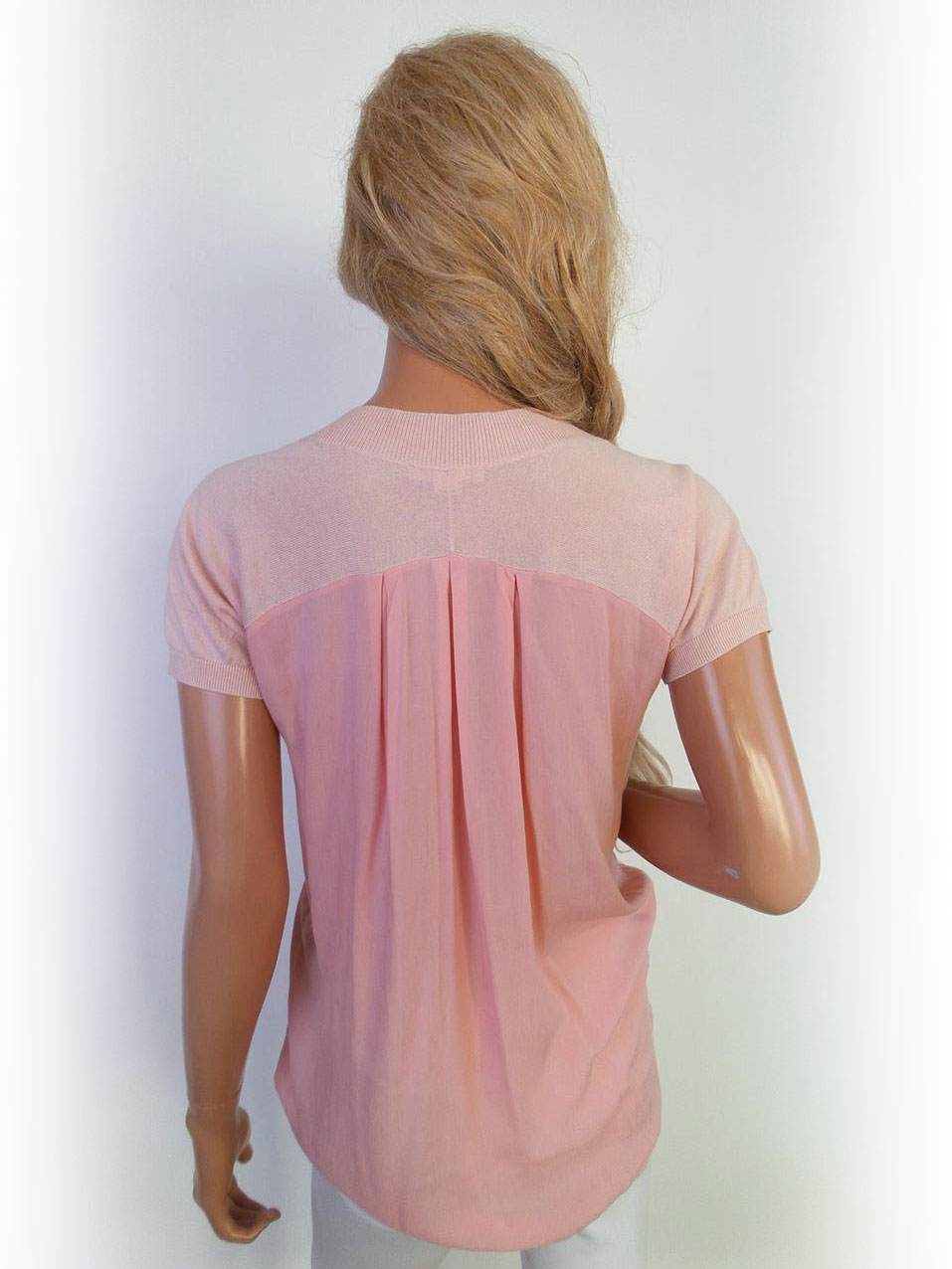 Dkny Stl XS Färg Pudrig Rosa Rund urringning Blus Långärmad