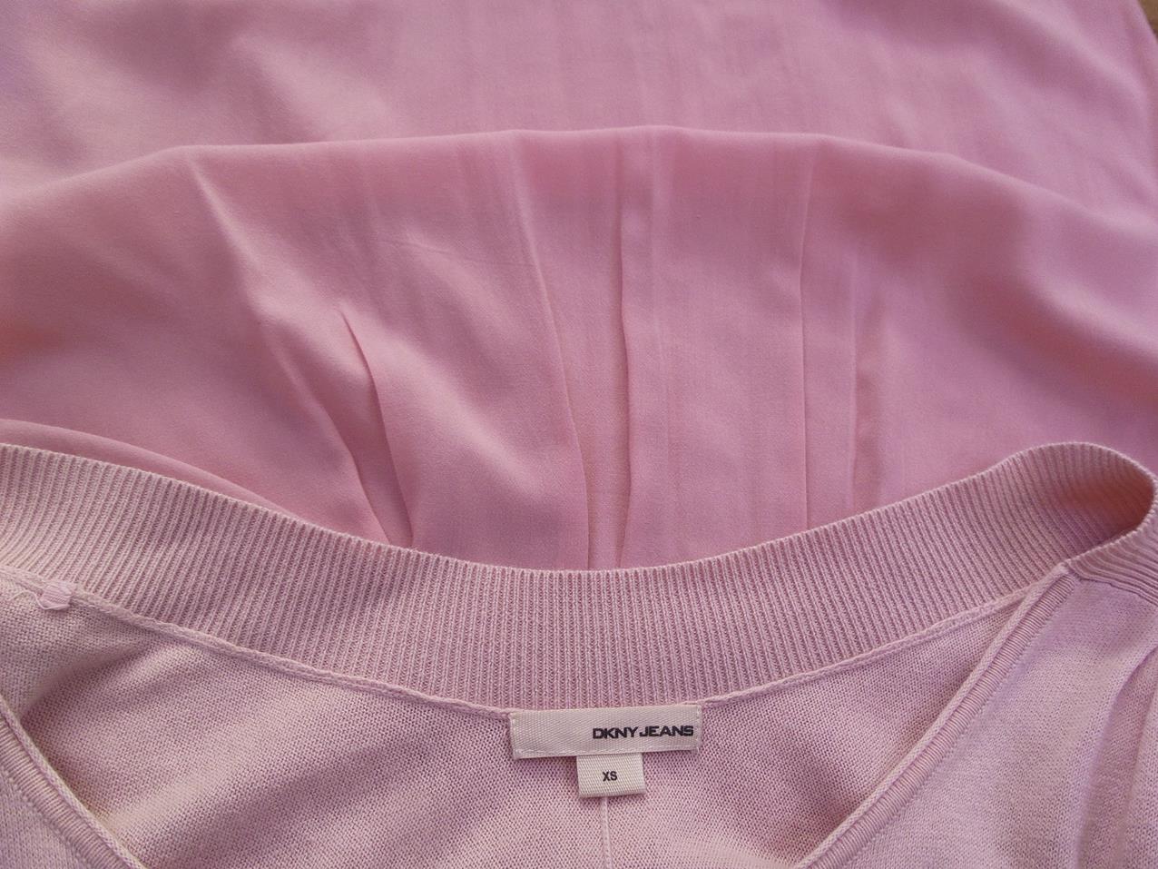 Dkny Stl XS Färg Pudrig Rosa Rund urringning Blus Långärmad