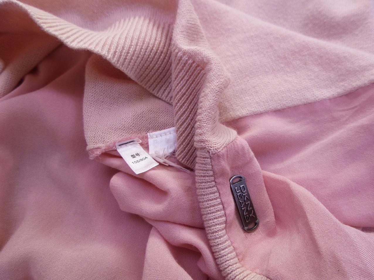 Dkny Stl XS Färg Pudrig Rosa Rund urringning Blus Långärmad