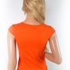 River island Stl 8 (36) Färg Orange Rund urringning Blus Kortärmad Material Bomull 100%