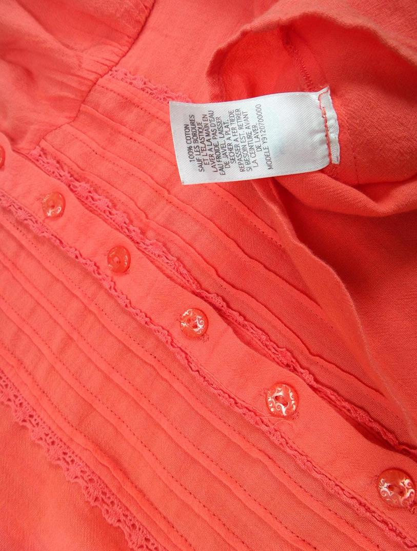 Guess jeans Stl M Färg Orange U-ringning Blus Ärmlös Material Bomull 100%