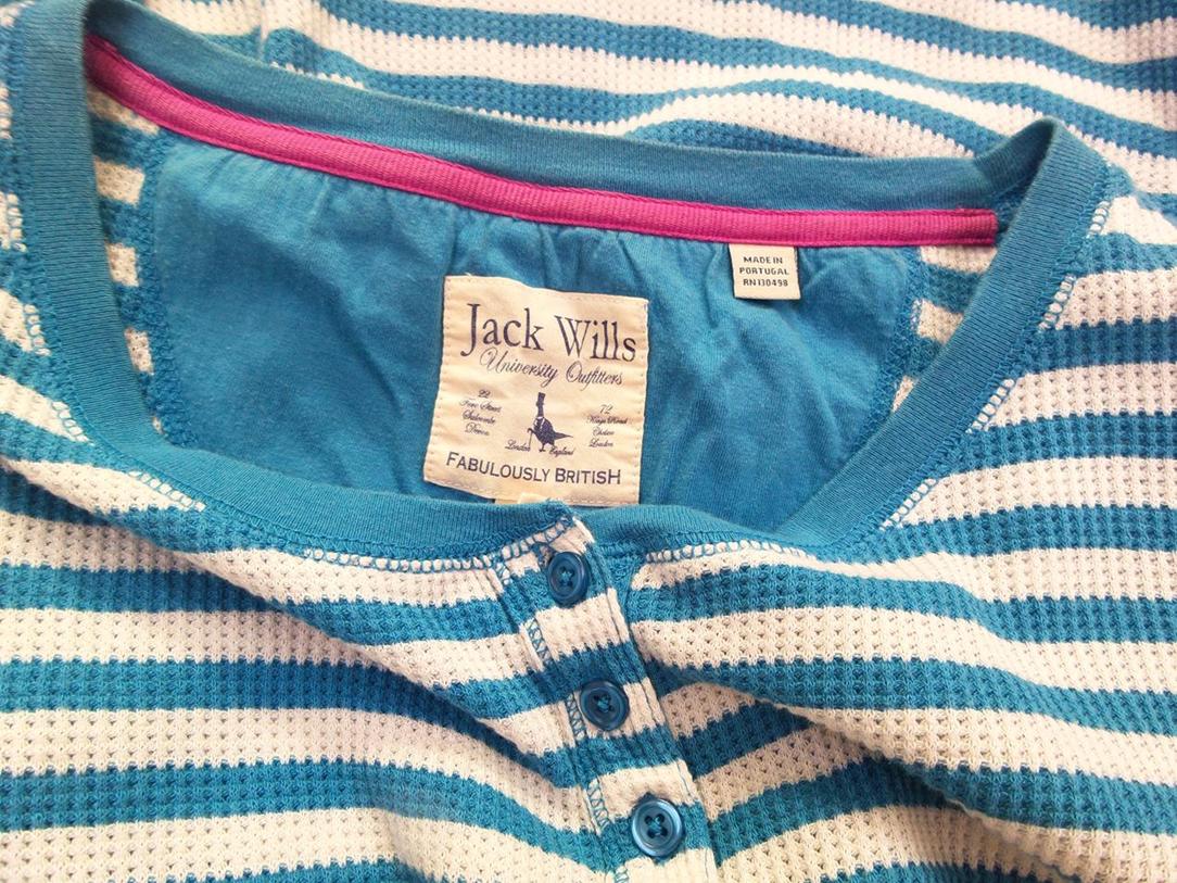 Jack Wills Stl 8 (36) Färg Blå Rund urringning Kroppsnära Klänning Långärmad Kort Material Bomull