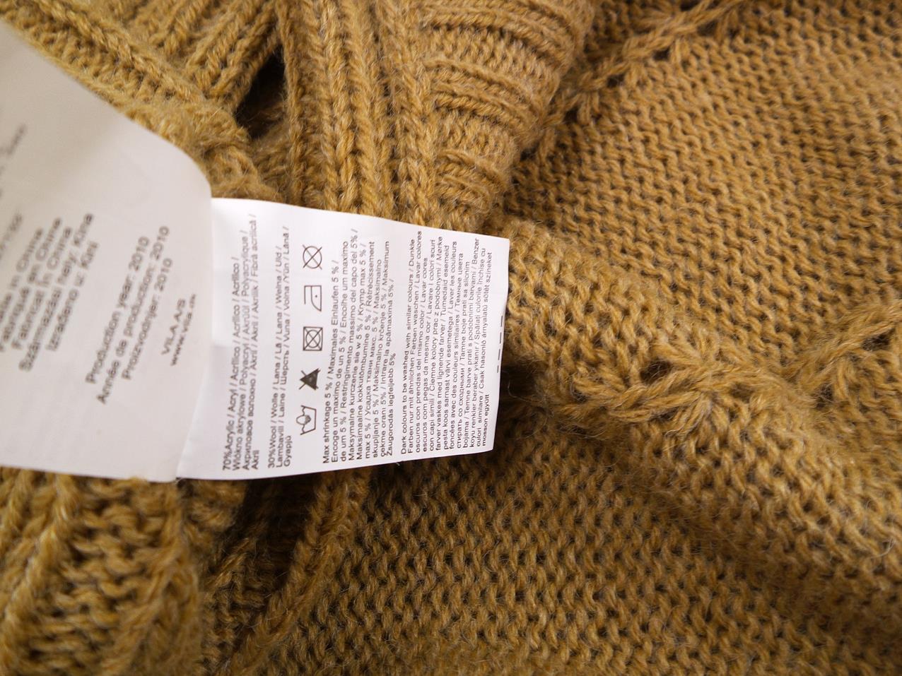 Vila Stl L Färg Beige Båtringning Stickad Tunika Blus ärm 3/4 Material Akryl