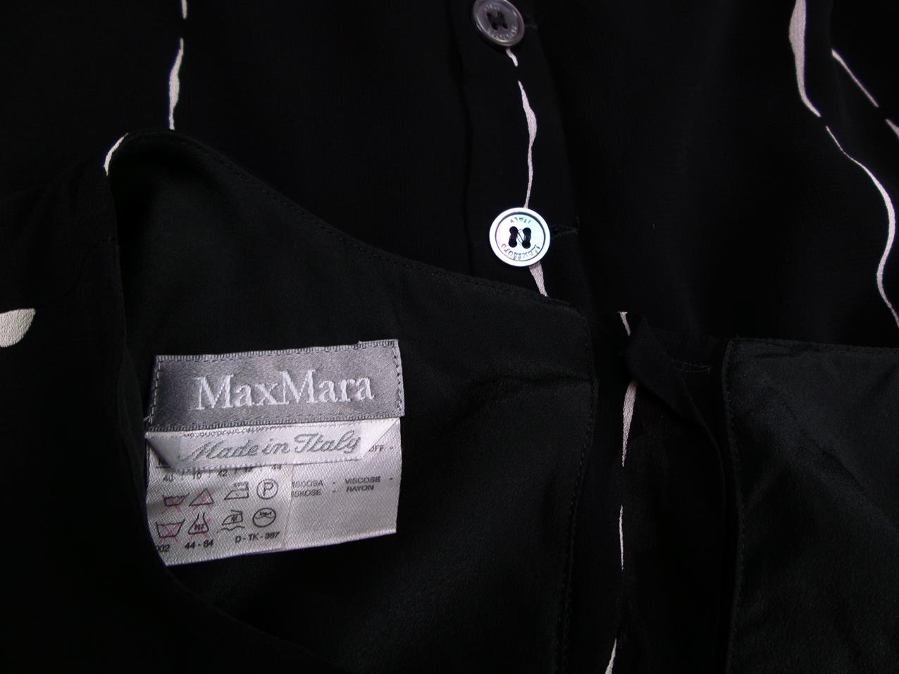 Maxmara Stl 40 Färg Svart Rund urringning Blus Ärmlös Material Viskos 100%