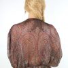 Zara Stl M Färg Brun Paisley Rund urringning Tunika blus Kortärmad